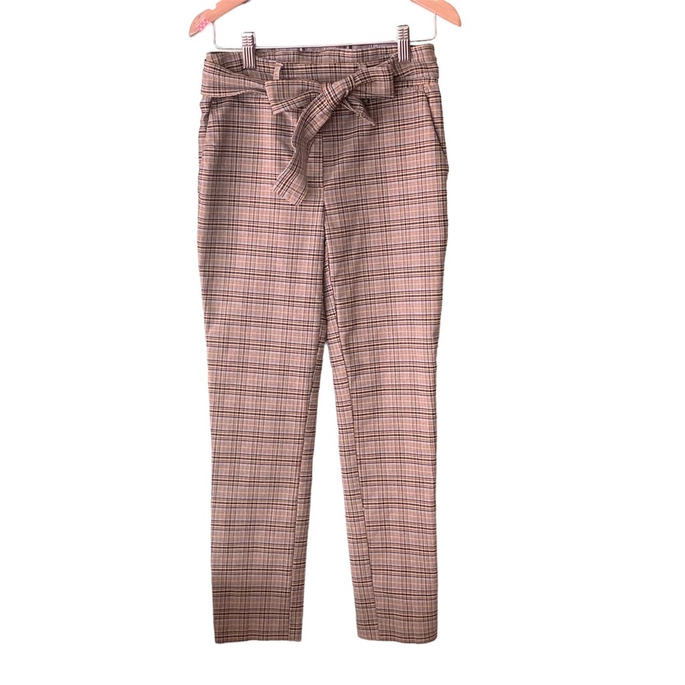 Jules & Leopold pull on brown plaid pants XS